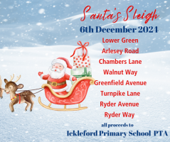 Santa's Sleigh - collecting for Ickleford school